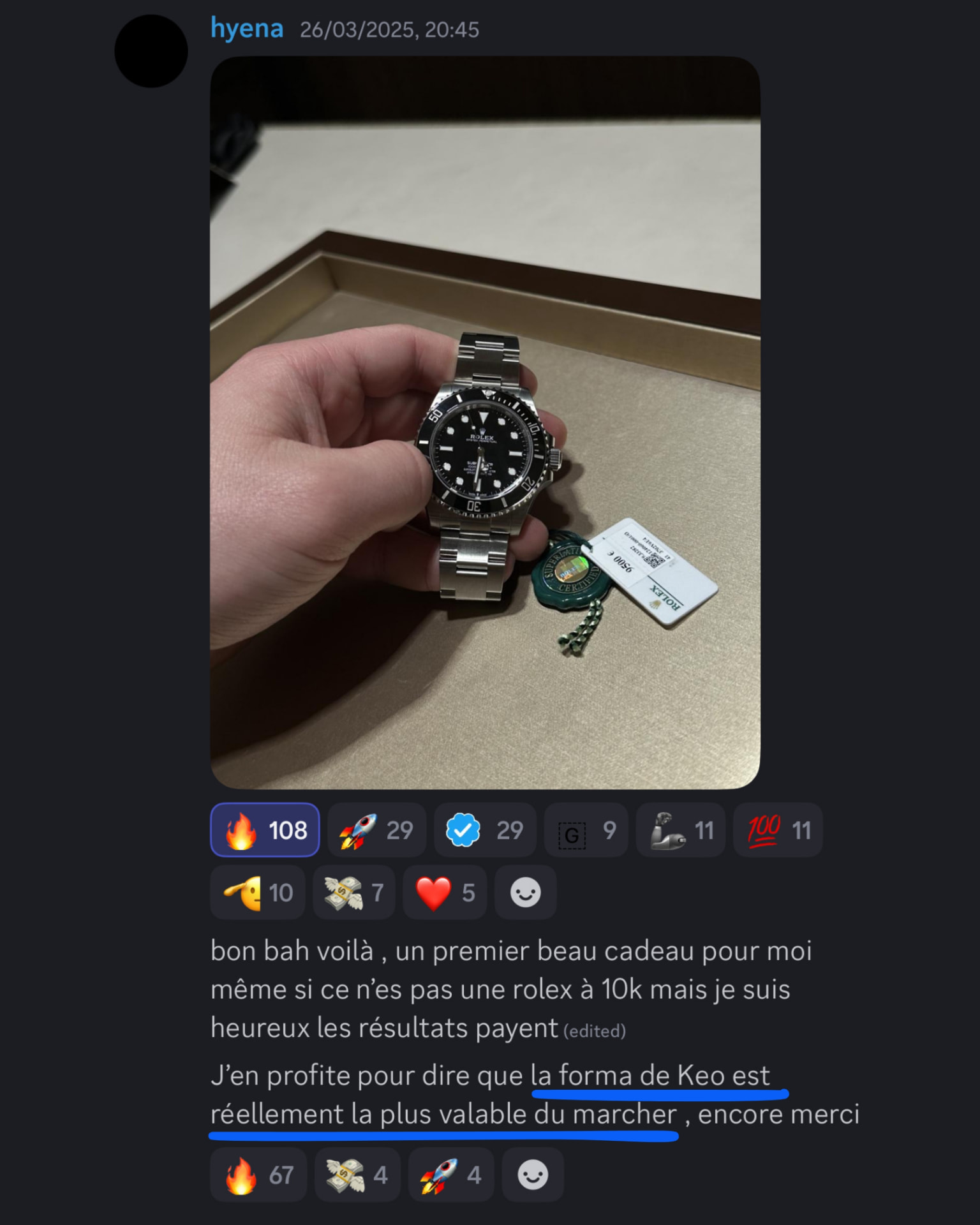 Résultat membre